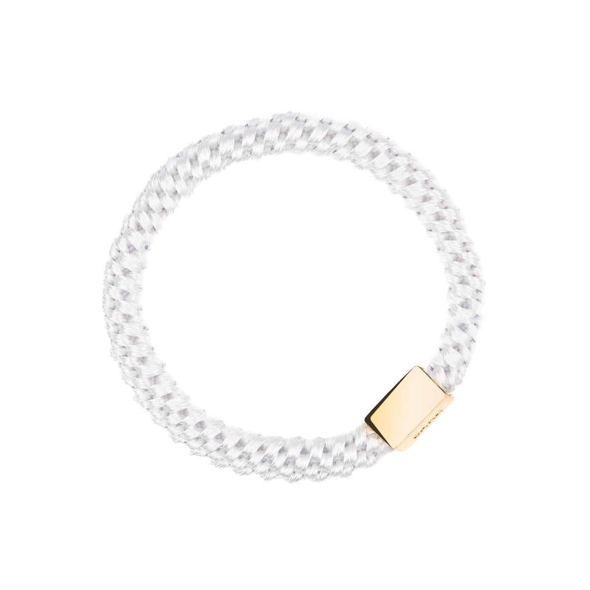 FAT HAIR TIE WHITE W. GOLD