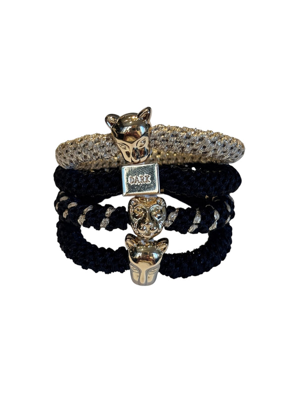FAT HAIR TIES 4 PK COMBO BLACK MIX W/GOLD