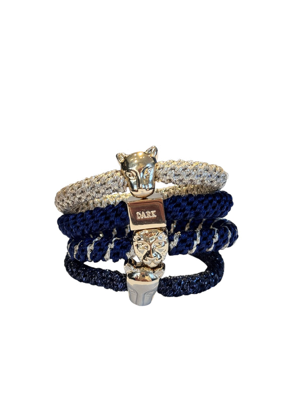 FAT HAIR TIES 4 PK COMBO MIDNIGHT BLUE MIX W/GOLD