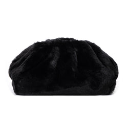 FAUX FUR POUCH BAG BLACK