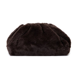 FAUX FUR POUCH BAG CHOCOLATE BROWN