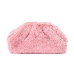 FAUX FUR POUCH BAG ROSE