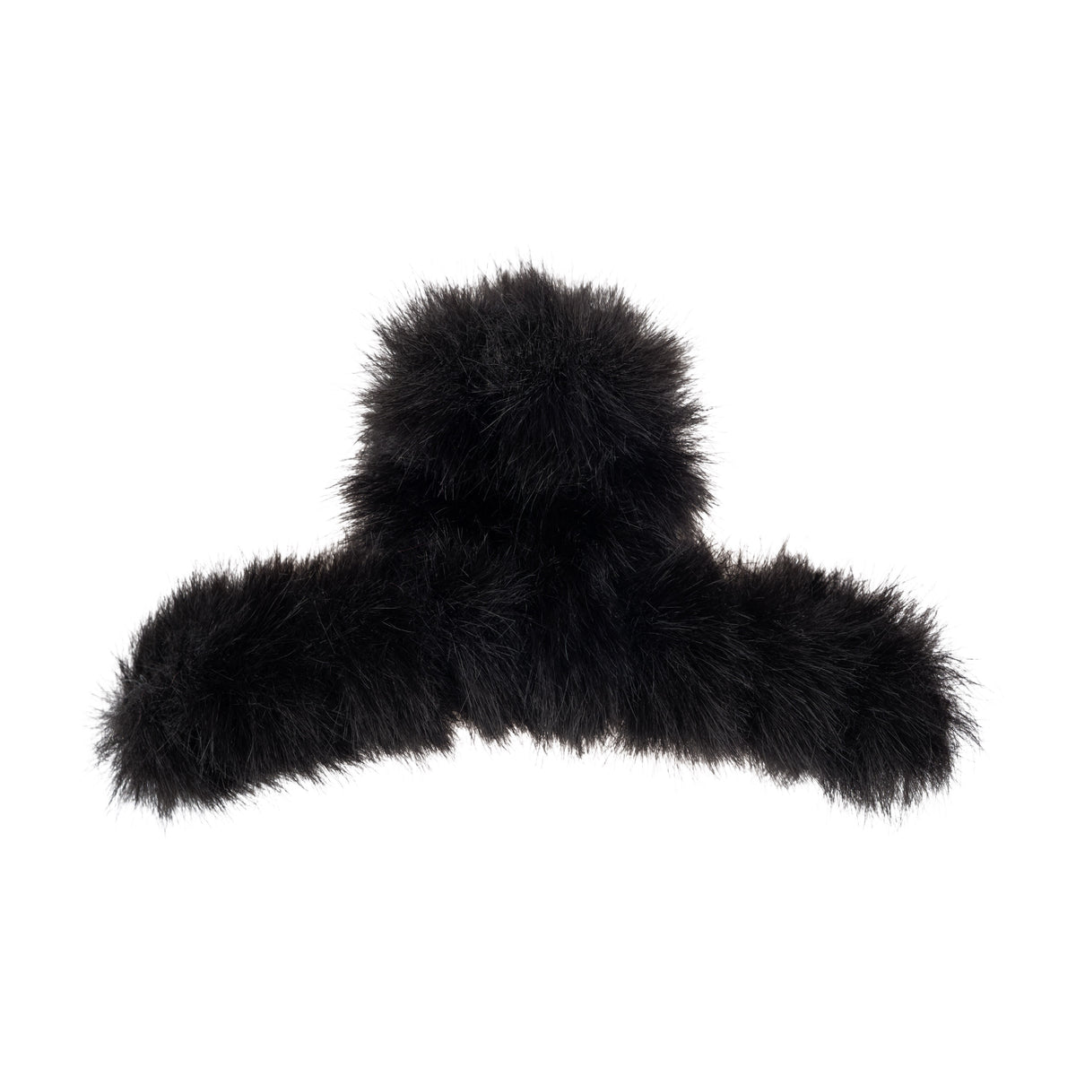 FAUX FUR HAIR CLAW LOOPED BLACK