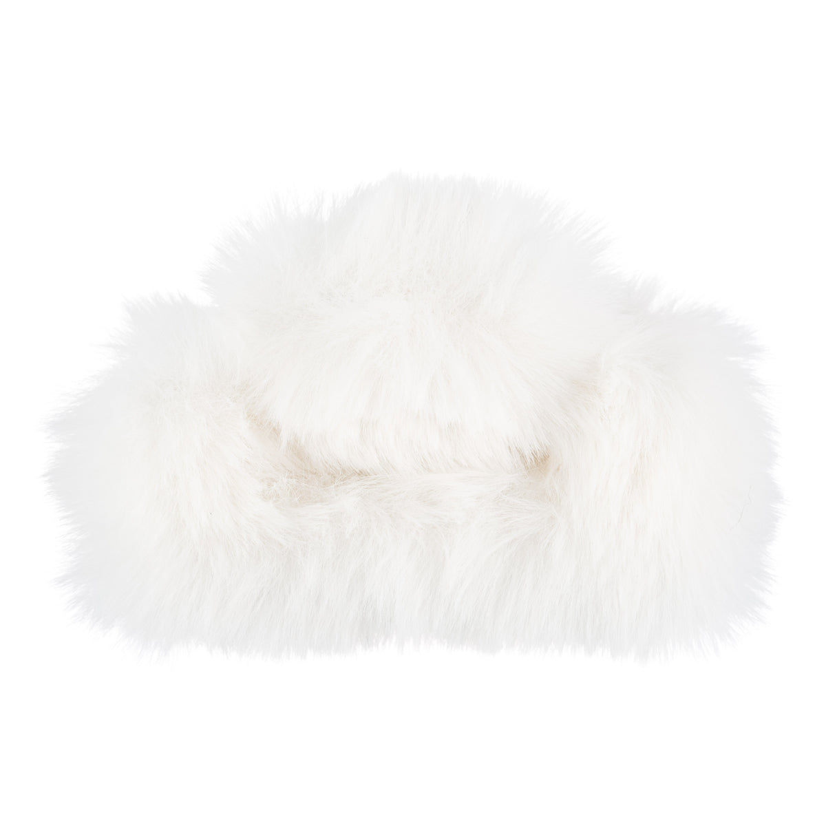 FAUX FUR HAIR CLAW SQUARE OFF WHITE