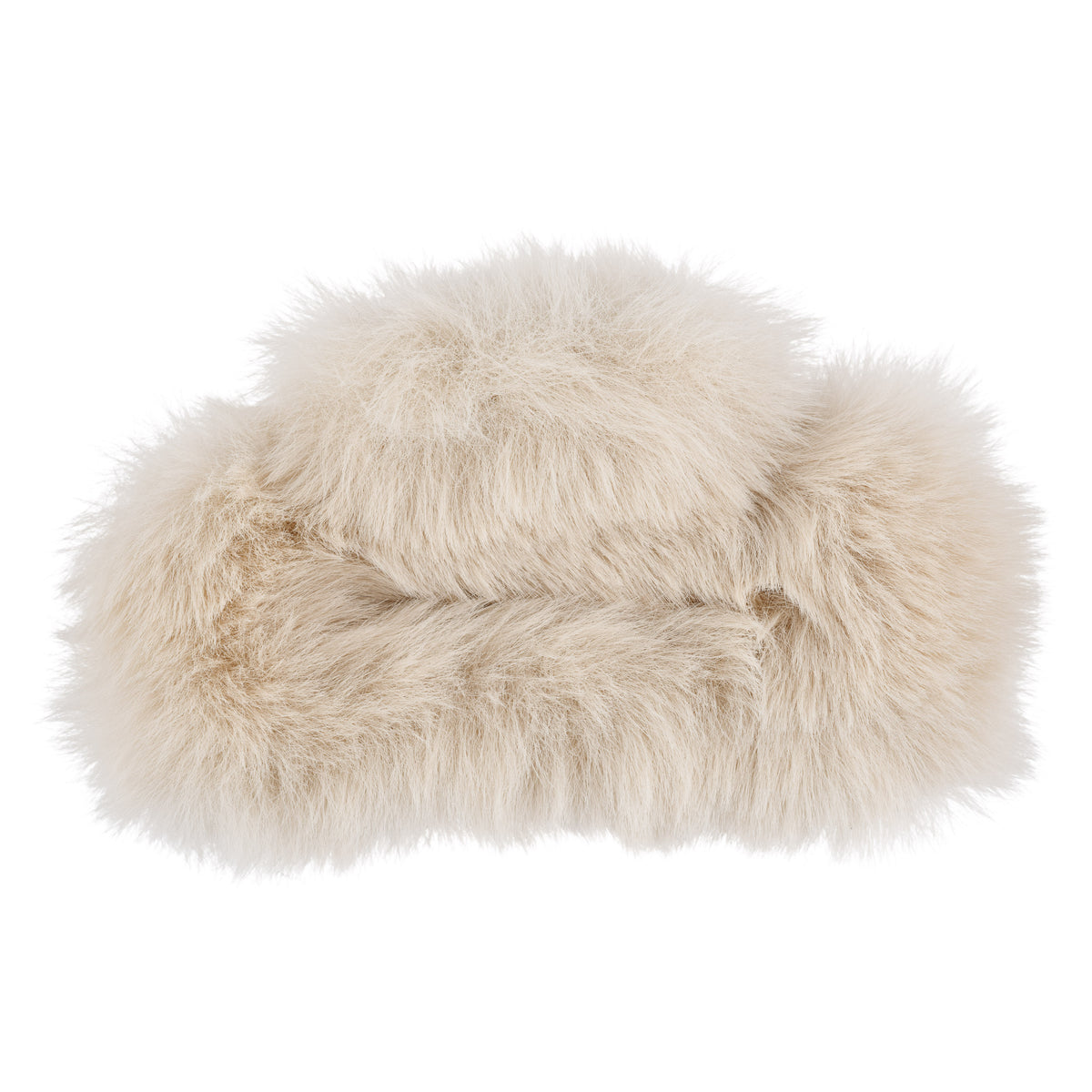 FAUX FUR HAIR CLAW SQUARE SAND