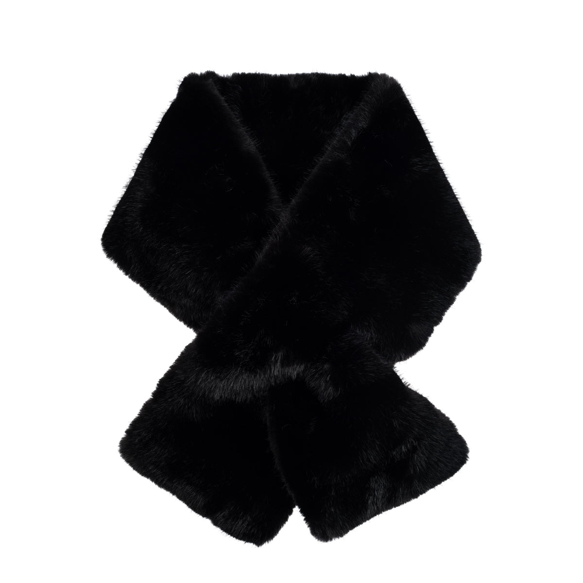 FAUX FUR MINK SCARF BLACK
