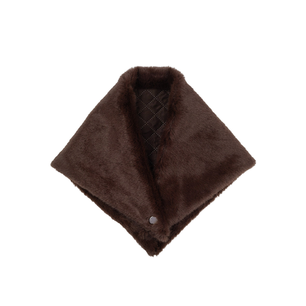 FAUX FUR MINK TRIANGLE SCARF CHOCOLATE BROWN