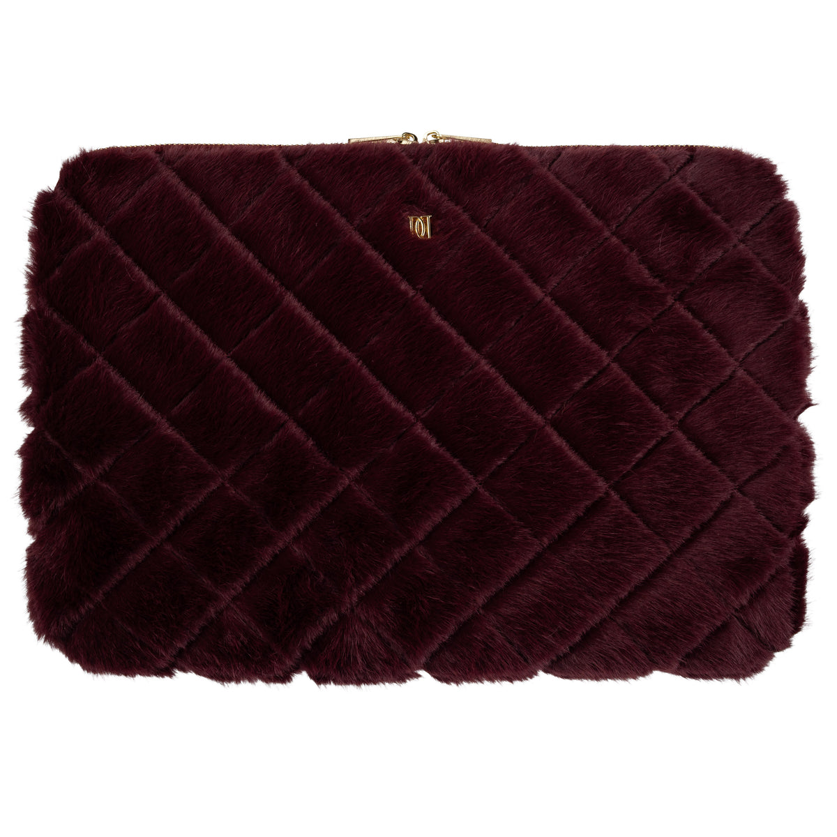 FAUX FUR QUILTED MAC COVER BORDEAUX