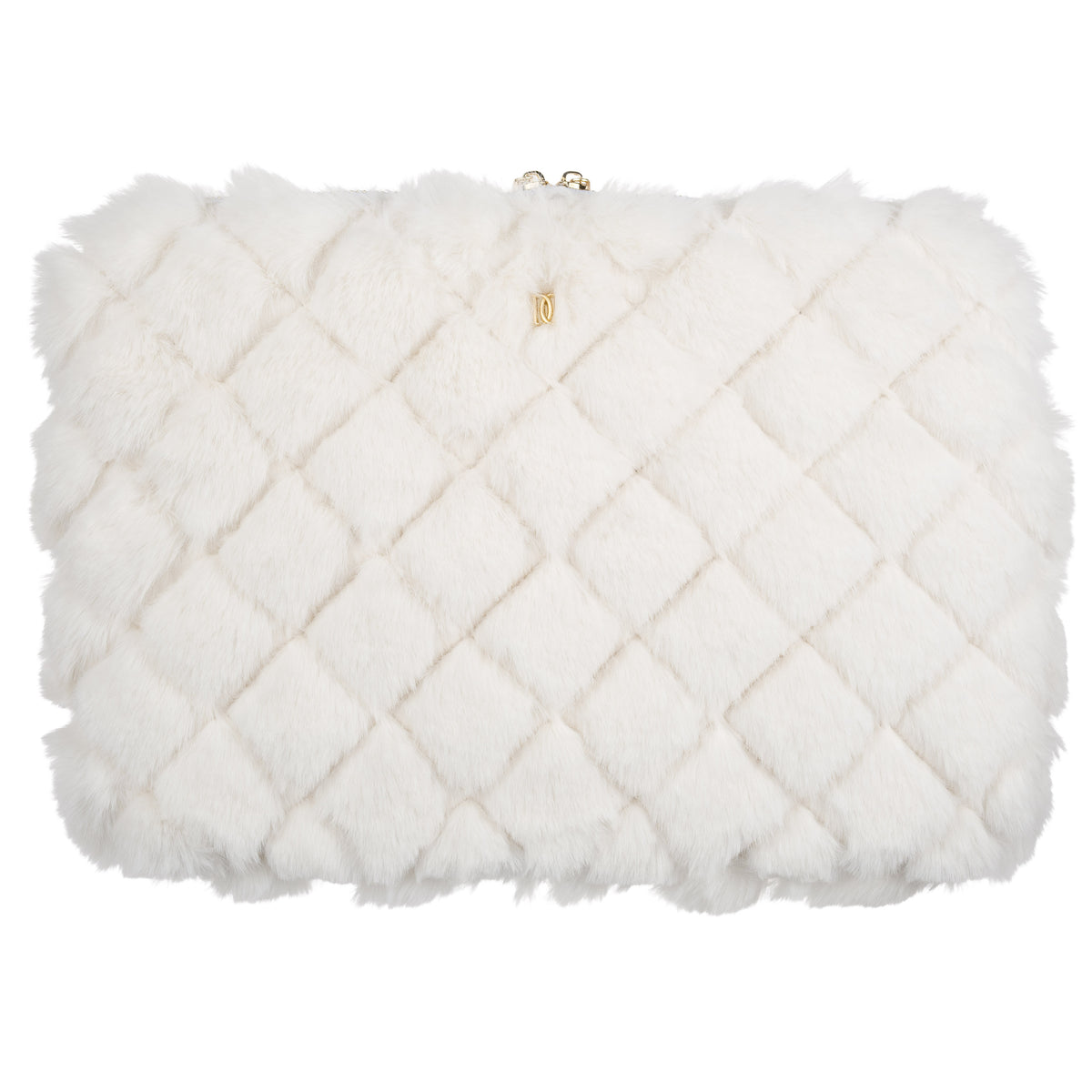 FAUX FUR QUILTED MAC COVER OFF WHITE