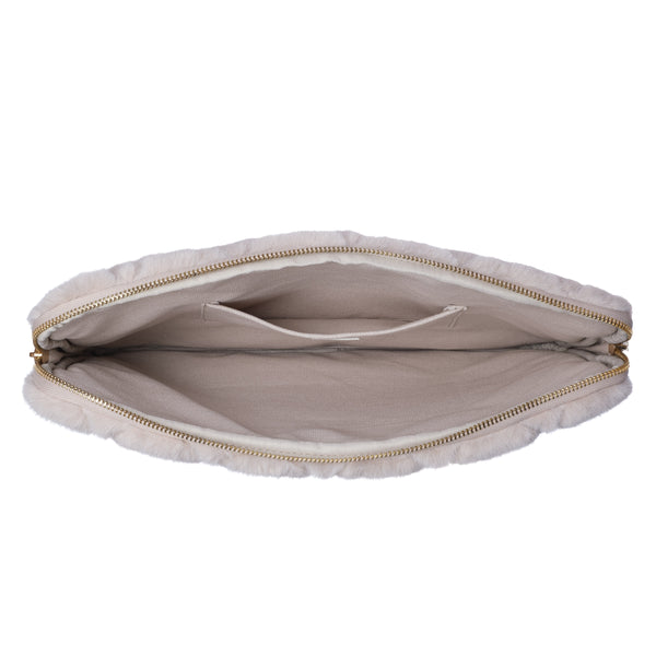 FAUX FUR QUILTED MAC COVER SAND