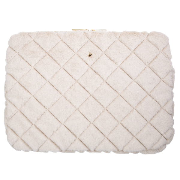 FAUX FUR QUILTED MAC COVER SAND