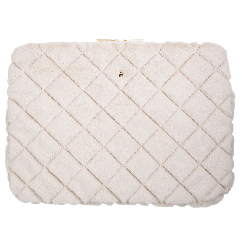 FAUX FUR QUILTED MAC COVER SAND