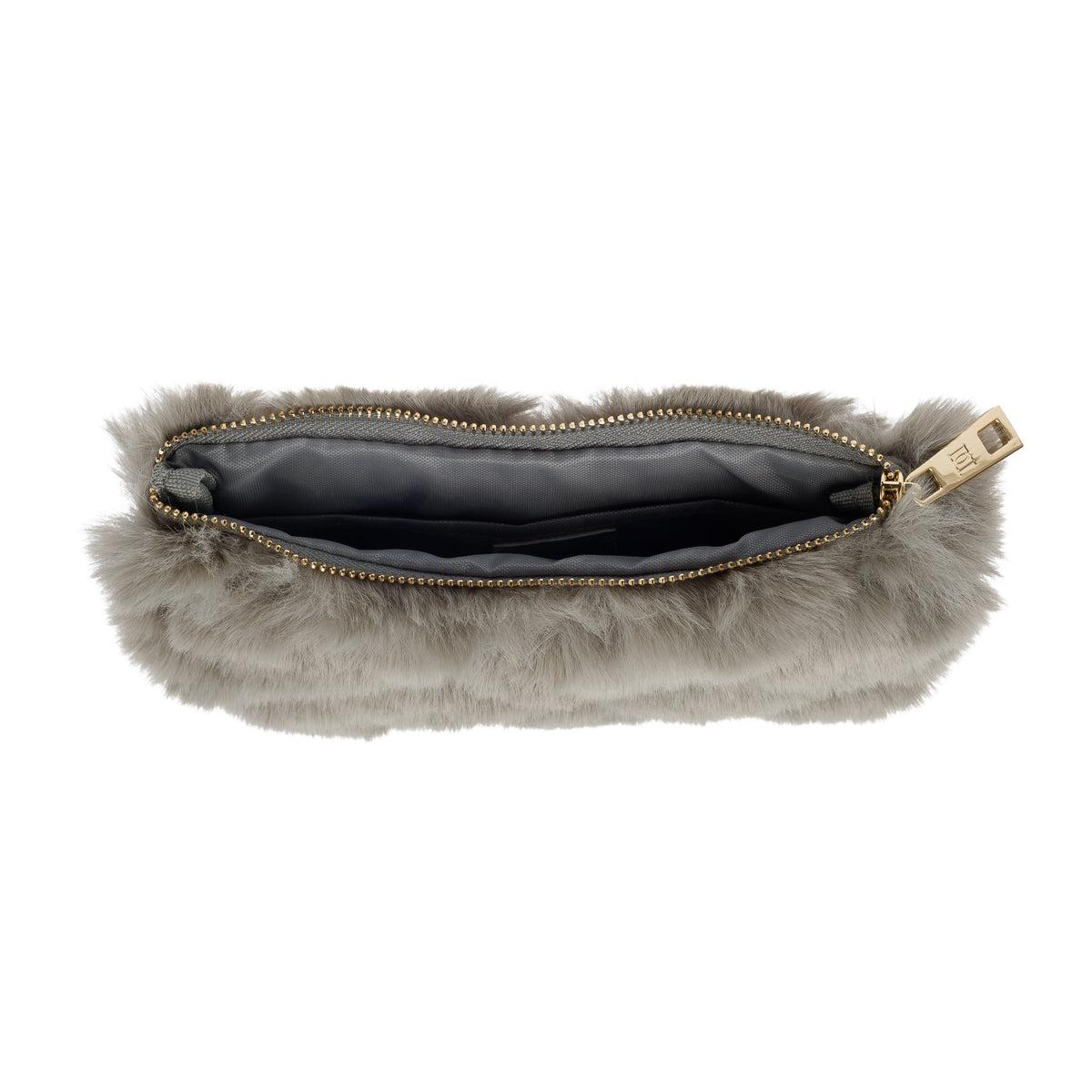 FAUX FUR QUILTED MIDI POUCH COOL ARMY
