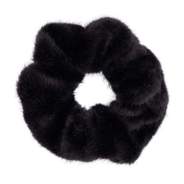 FAUX FUR SCRUNCHIE BLACK