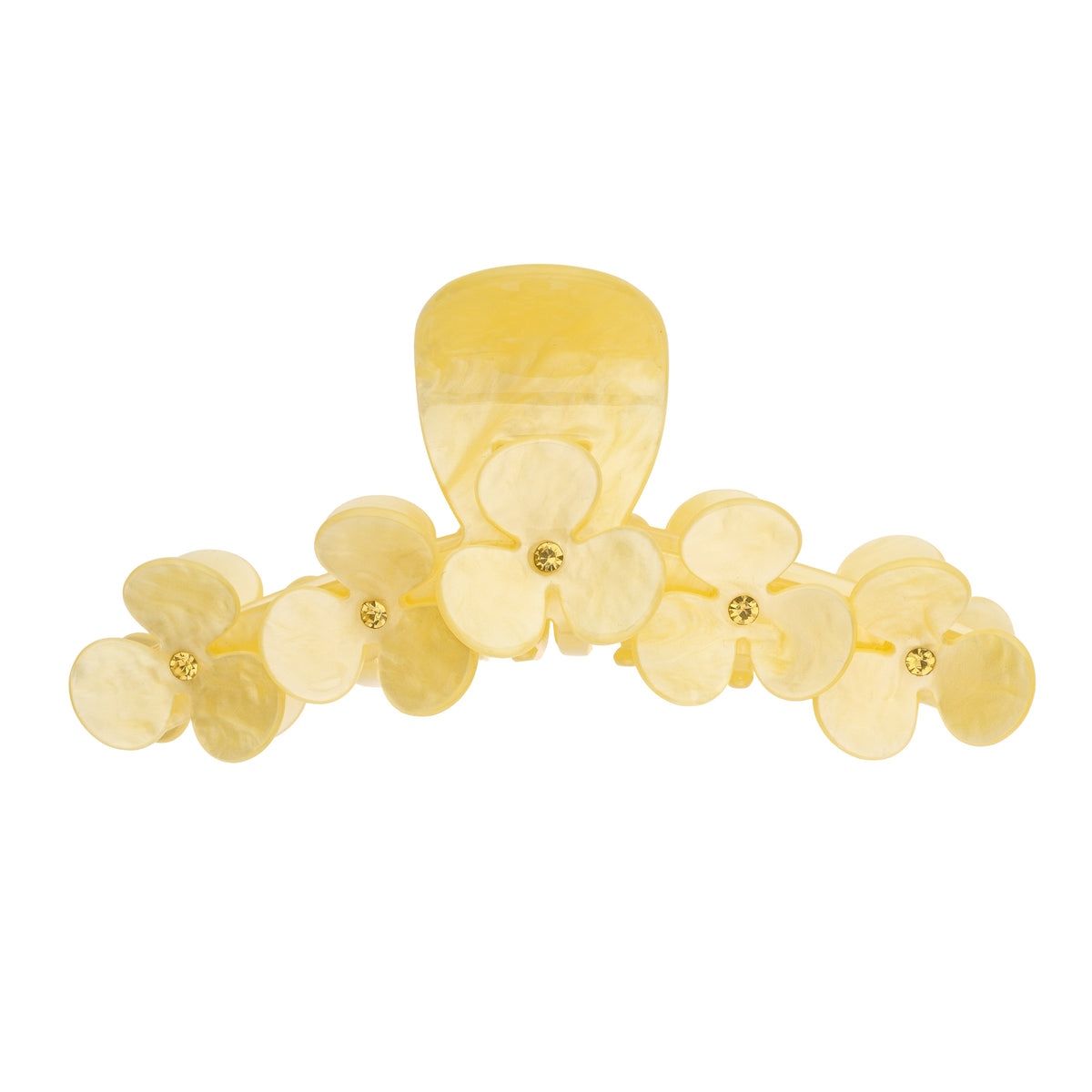 FLOWER HAIR CLAW X LARGE PALE YELLOW W/PALE YELLOW