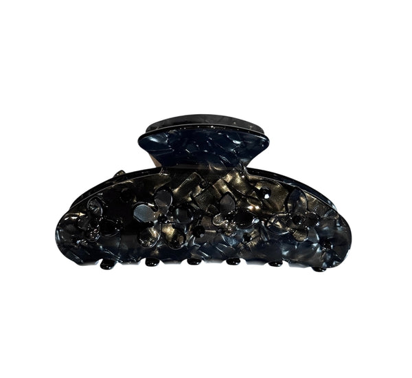 FLOWER & BUTTERFLY HAIR CLAW BLACK