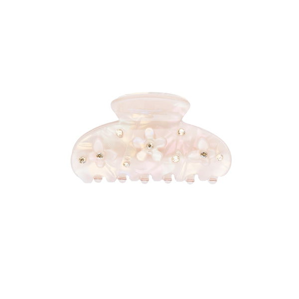 FLOWER & BUTTERFLY HAIR CLAW SMALL SAND