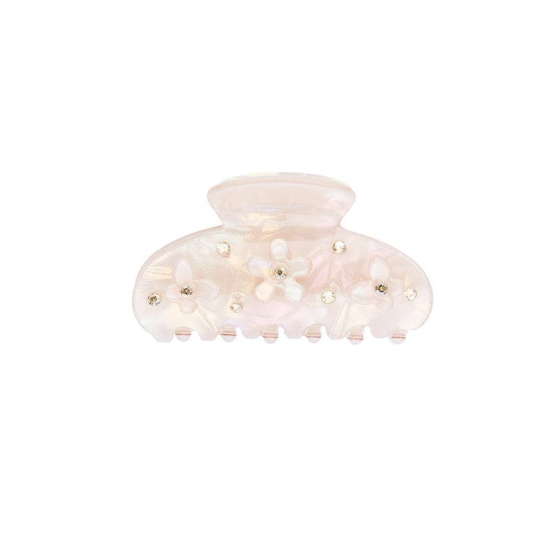 FLOWER & BUTTERFLY HAIR CLAW SMALL SAND