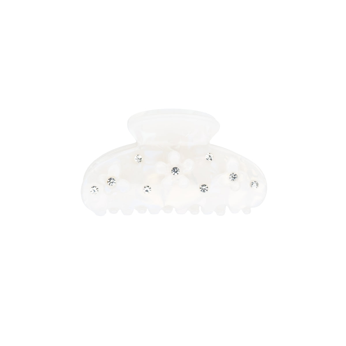 FLOWER & BUTTERFLY HAIR CLAW SMALL WHITE