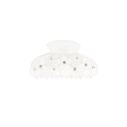 FLOWER & BUTTERFLY HAIR CLAW SMALL WHITE