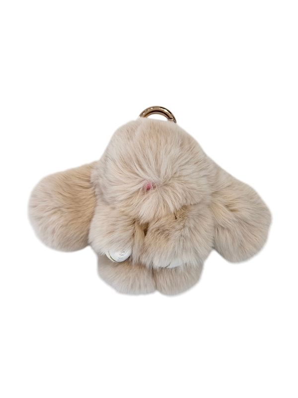 FLUFFY BUNNY BAG CHARM SAND
