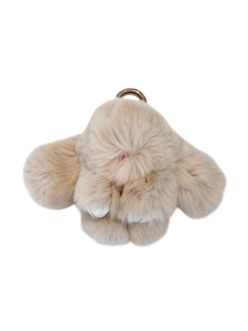 FLUFFY BUNNY BAG CHARM SAND