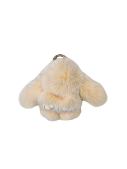 FLUFFY BUNNY BAG CHARM YELLOW
