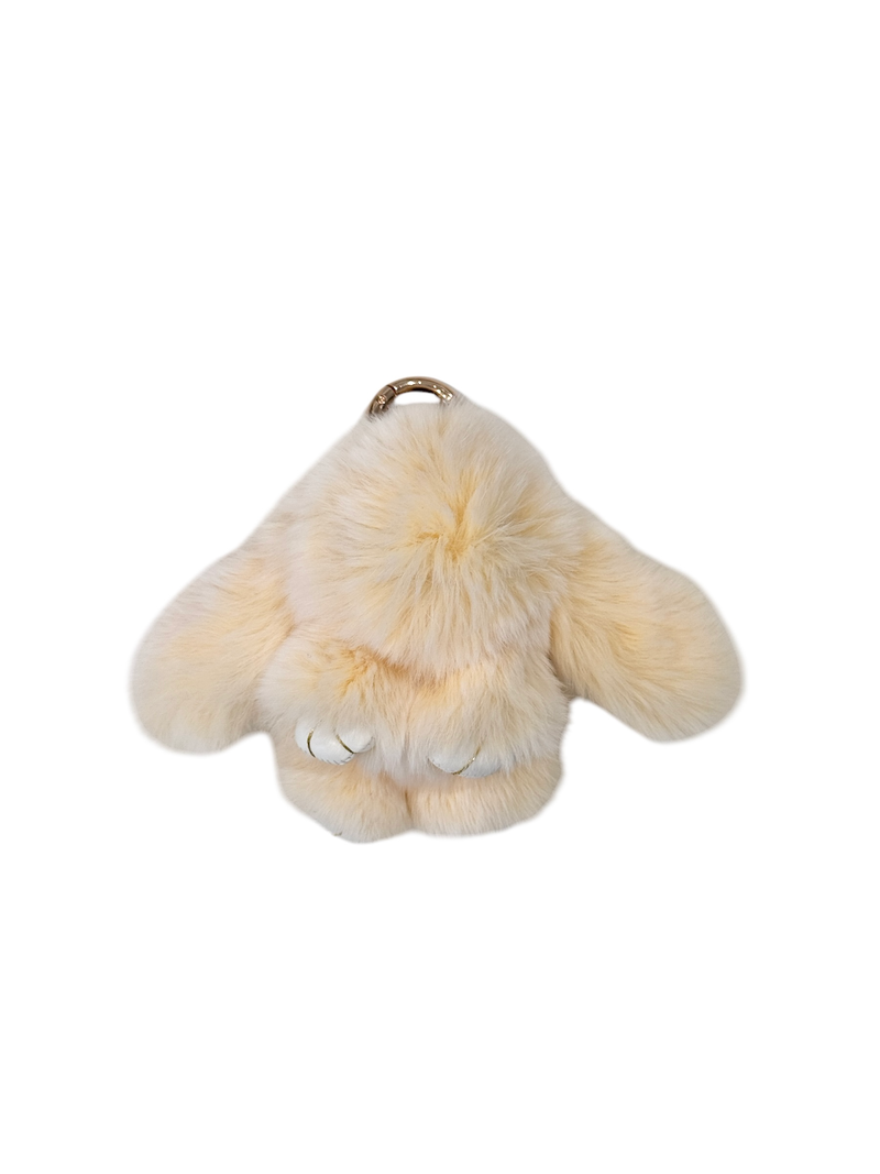 FLUFFY BUNNY BAG CHARM YELLOW
