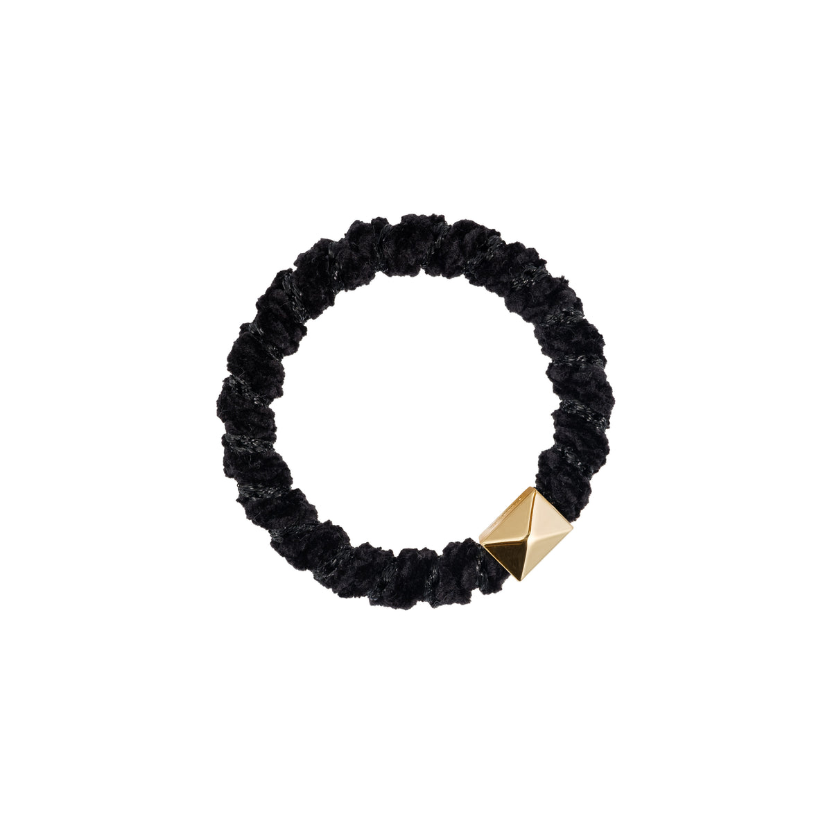FLUFFY FAT HAIR TIE BLACK GLITTER STRIPE
