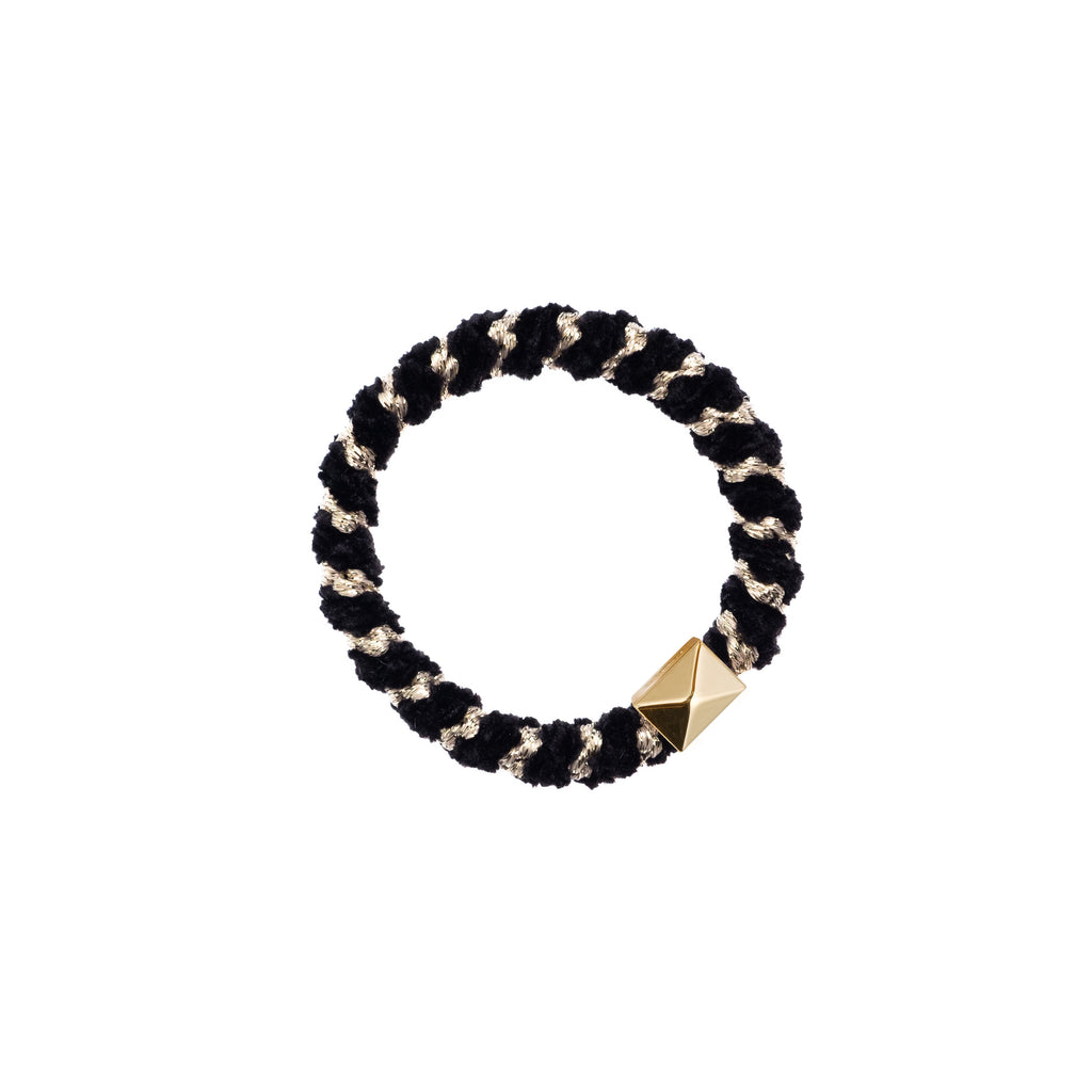 FLUFFY FAT HAIR TIE BLACK STRIPE FLUFFY FAT HAIR TIE BLACK STRIPE