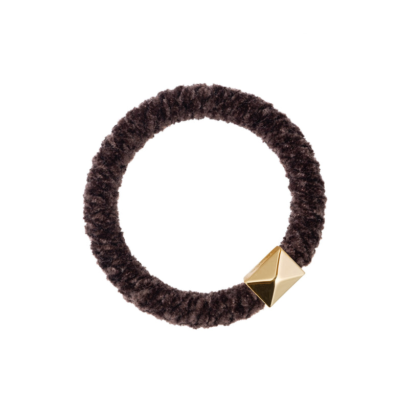 FLUFFY FAT HAIR TIE CHOCOLATE BROWN