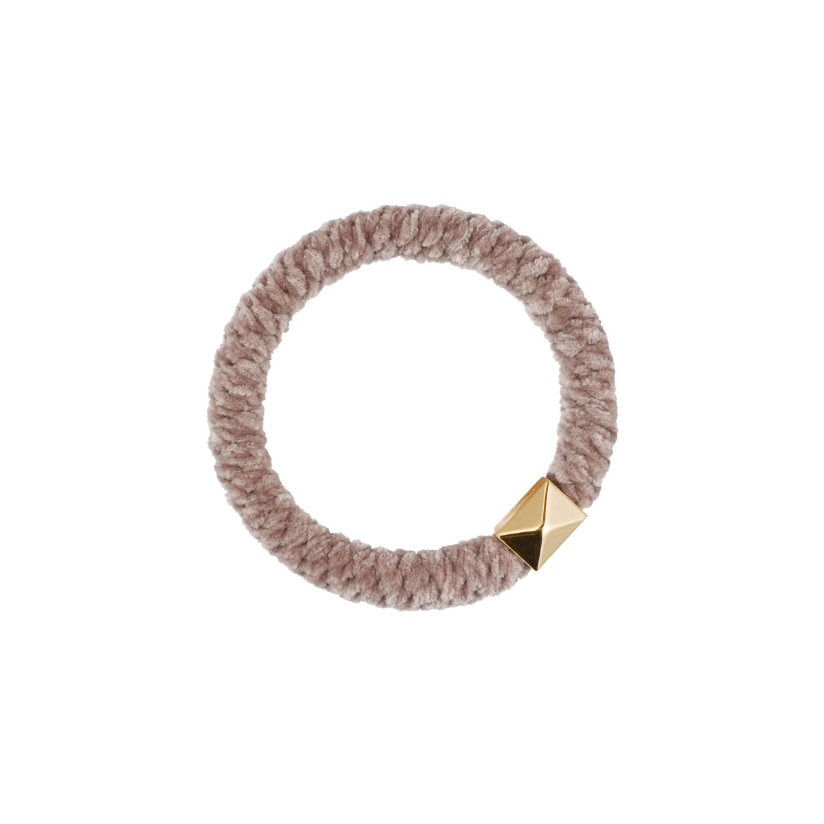 FLUFFY FAT HAIR TIE DARK SAND