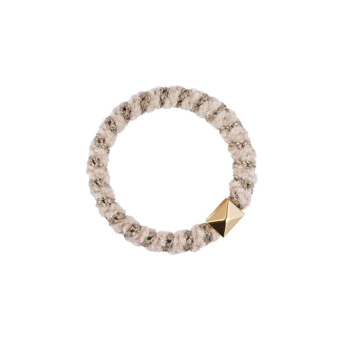 FLUFFY FAT HAIR TIE SAND GLITTER STRIPE