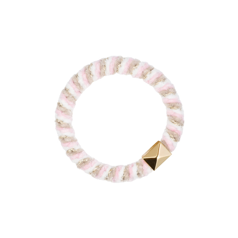 FLUFFY FAT HAIR TIE BUBBLEGUM PINK & SAND MIX