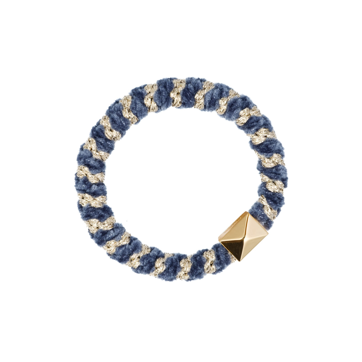 FLUFFY FAT HAIR TIE GRISALLE BLUE STRIPE