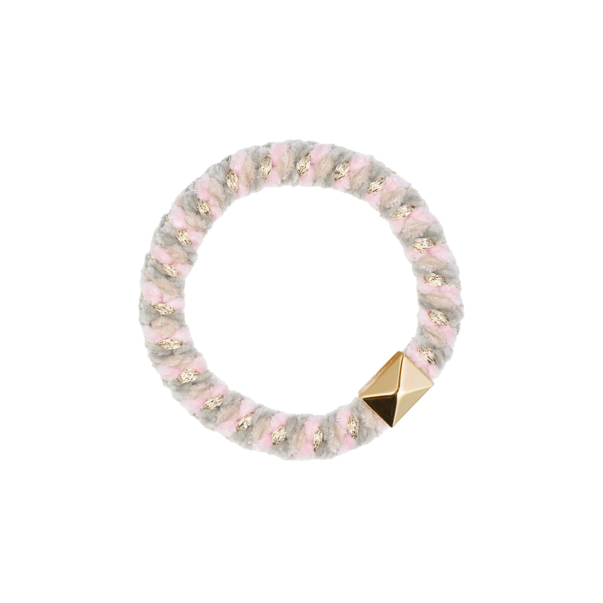 FLUFFY FAT HAIR TIE MILIEU GREEN & BUBBLEGUM PINK MIX