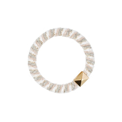 FLUFFY FAT HAIR TIE MILIEU GREEN & SAND MIX