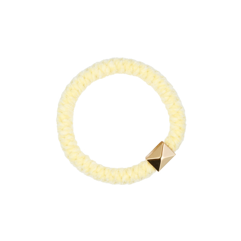 FLUFFY FAT HAIR TIE PALE YELLOW