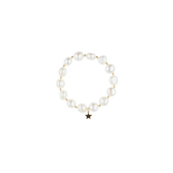 FRESH WATER PEARL BRACELET 12 MM W/GOLD BEADS