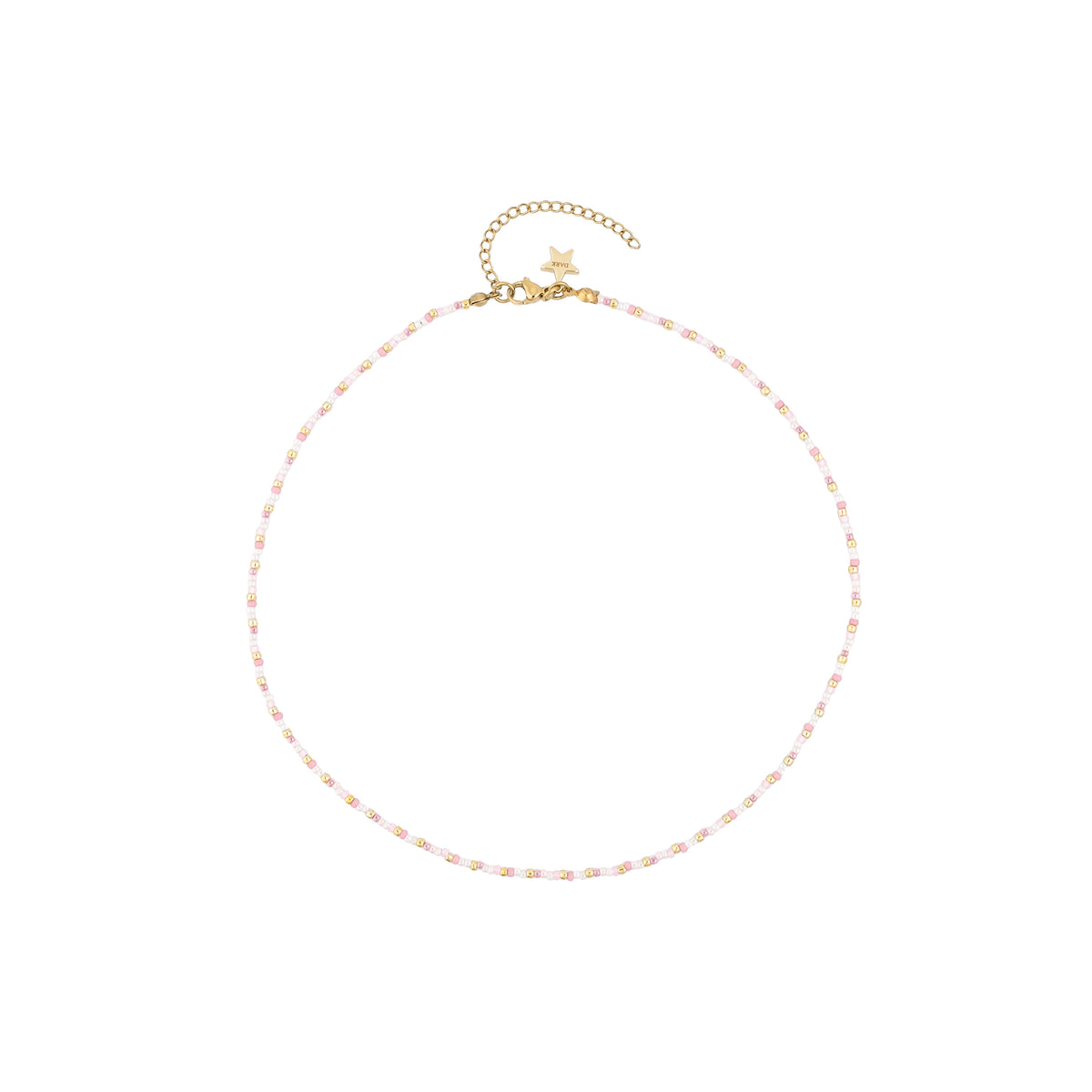 GLASS BEAD NECKLACE 2 MM LIGHT ROSE MIX