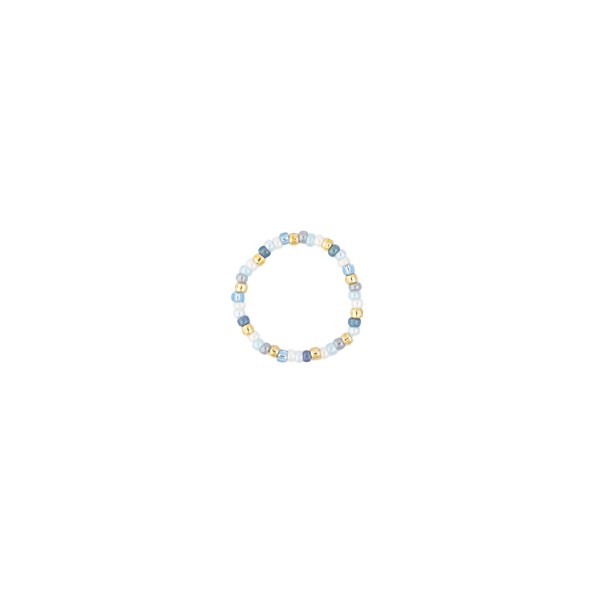GLASS BEAD RING 2 MM LIGHT BLUE MIX