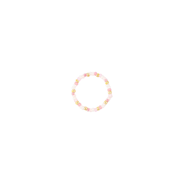 GLASS BEAD RING 2 MM LIGHT ROSE MIX