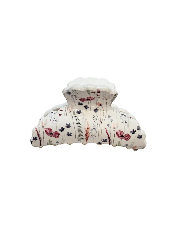 HAIR CLAW LARGE MULTICOLOR FLOWER PATTERN