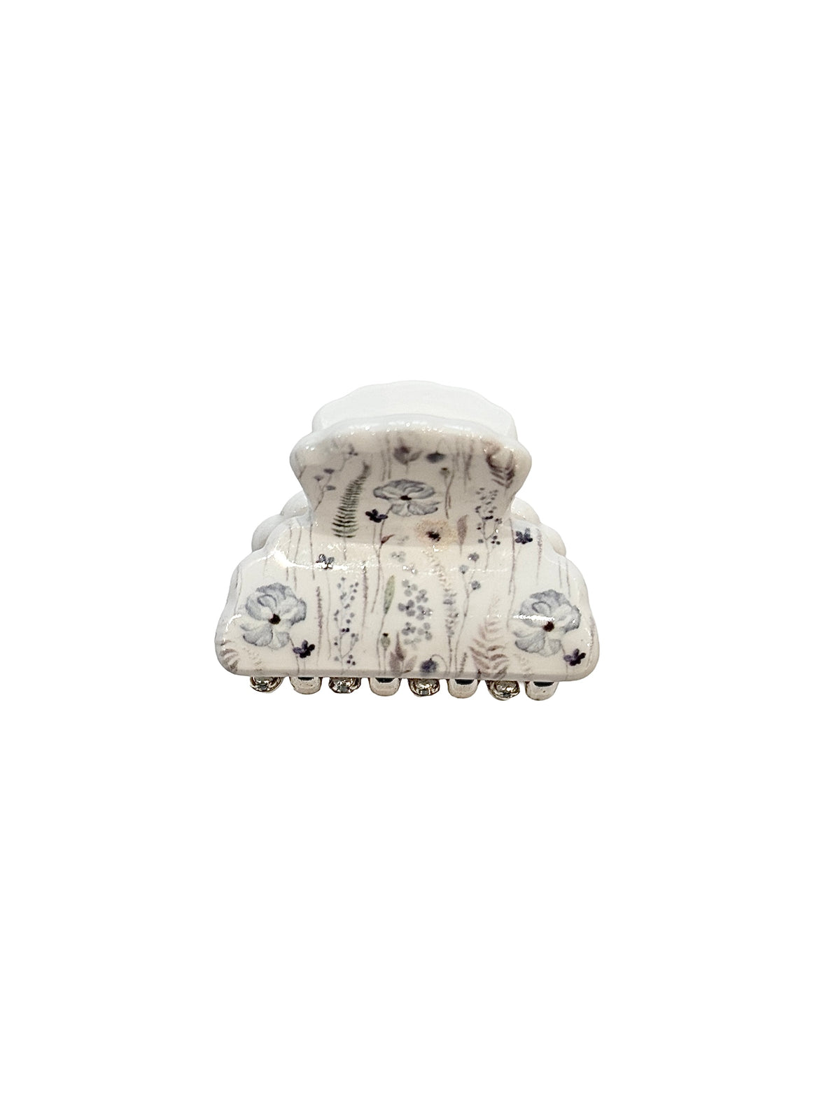 HAIR CLAW SMALL BLUE TONES FLOWER PATTERN