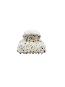 HAIR CLAW SMALL BLUE TONES FLOWER PATTERN