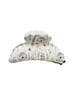 HAIR CLAW X LARGE BLUE TONES FLOWER PATTERN