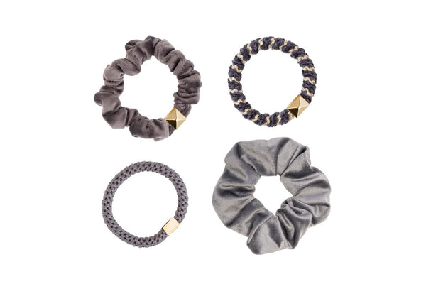 HAIR TIES COMBO DARK GREYS