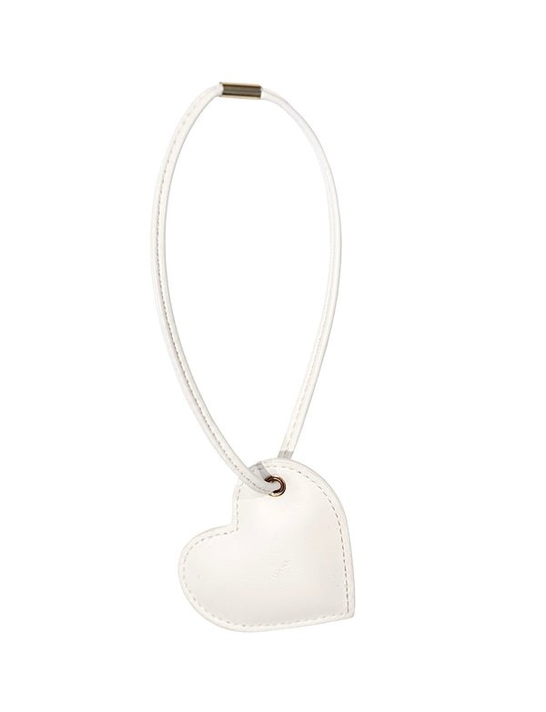 HEART BAG CHARM OFF WHITE