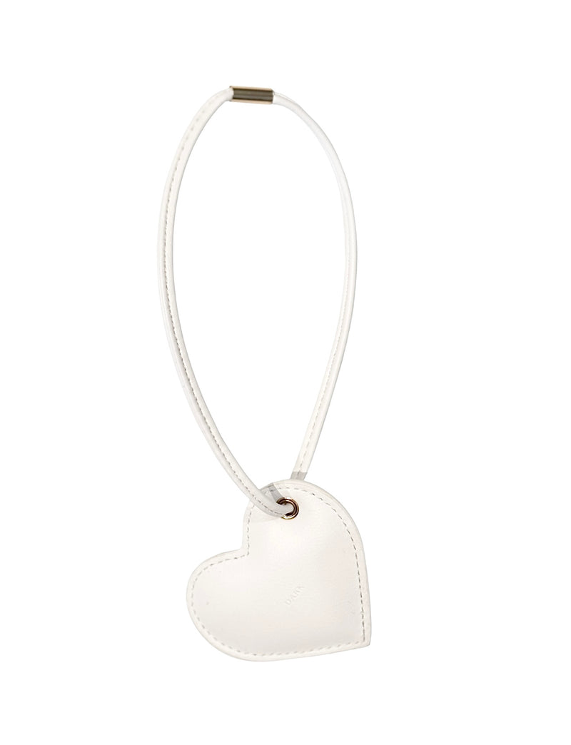 HEART BAG CHARM OFF WHITE