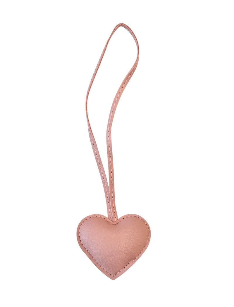 HEART BAG CHARM PALE ROSE
